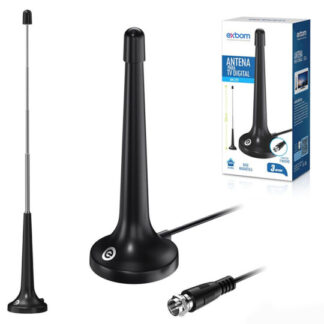Antena Digital Interna AN-Z25 - Exbom- HDTV 5 DBI, Retrátil, 4 Estágios