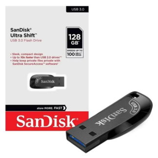 Pen Drive SanDisk Ultra Shift, 128GB, USB 3.0 - SDCZ410-128G-G46
